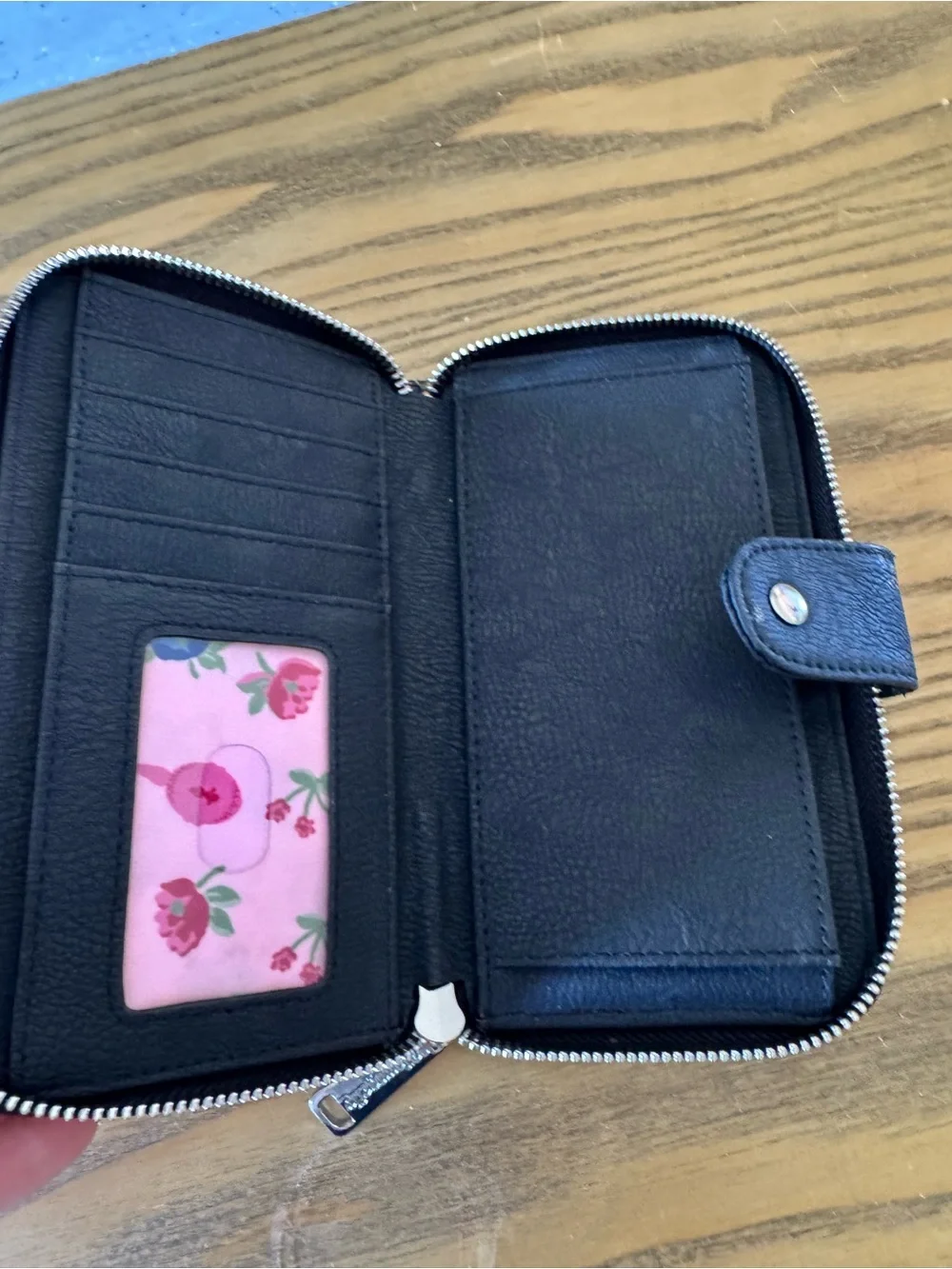 LOUNGEFLY DISNEY BEAUTY AND THE BEAST CHARACTER FLORAL PRINT ZIP-AROUND WALLET